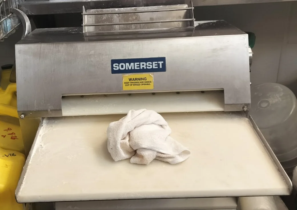 Somerset commercial dough-processing machine; model plate not shown